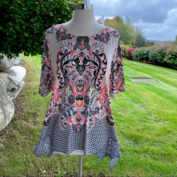 Style & Co. Spanish Gardens Madrid Scarf Tunic - Picture 2 of 15